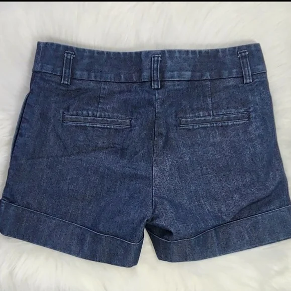 Express Cuffed Stretchy Summer COTTON shorts in Denim Blue size 0 Regular - Picture 5 of 7